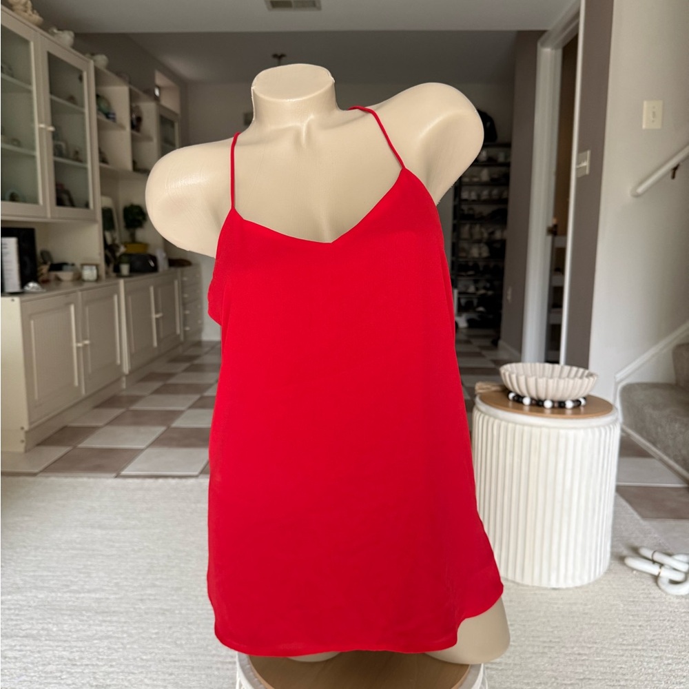 Express Red/Black Reversible Spaghetti Strap Camisole Top - Size: S/M